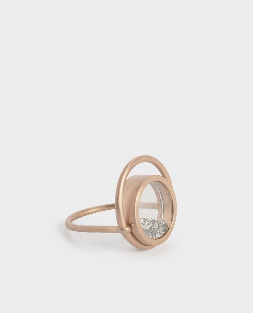 CHARLES & KEITH - Nhẫn nữ Silver Sparkling Sandstone Floating Locket