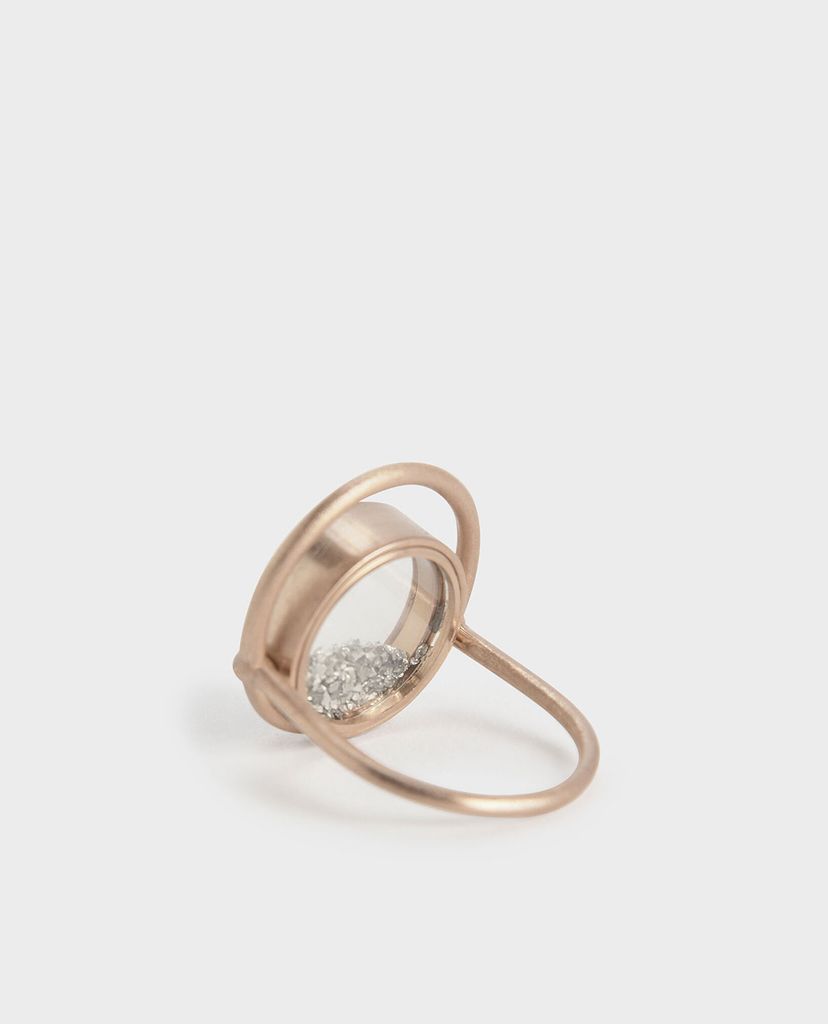 CHARLES & KEITH - Nhẫn nữ Silver Sparkling Sandstone Floating Locket