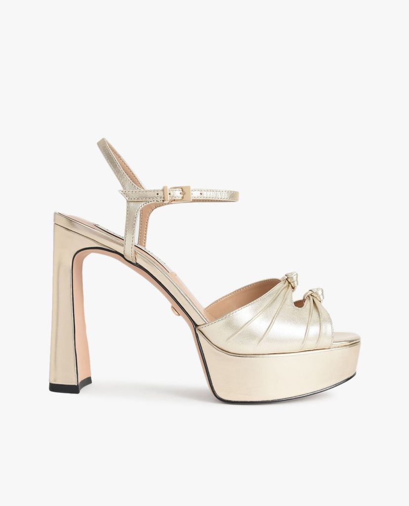 CHARLES & KEITH - Giày cao gót hở mũi Leather Knot Detail