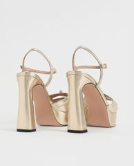 CHARLES & KEITH - Giày cao gót hở mũi Leather Knot Detail