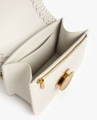 CHARLES & KEITH - Túi đeo vai nữ chữ nhật nắp gập phối chi tiết dệt thời trang