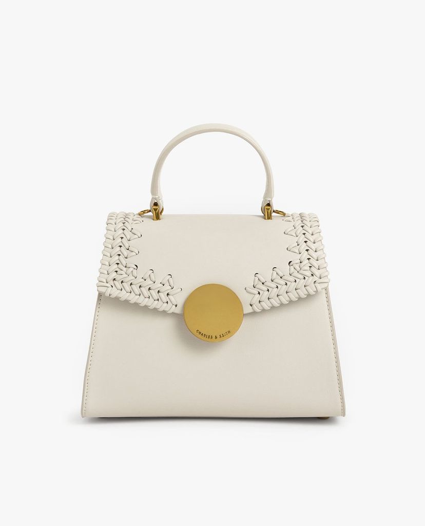 CHARLES & KEITH - Túi xách tay nữ hình thang Woven Top