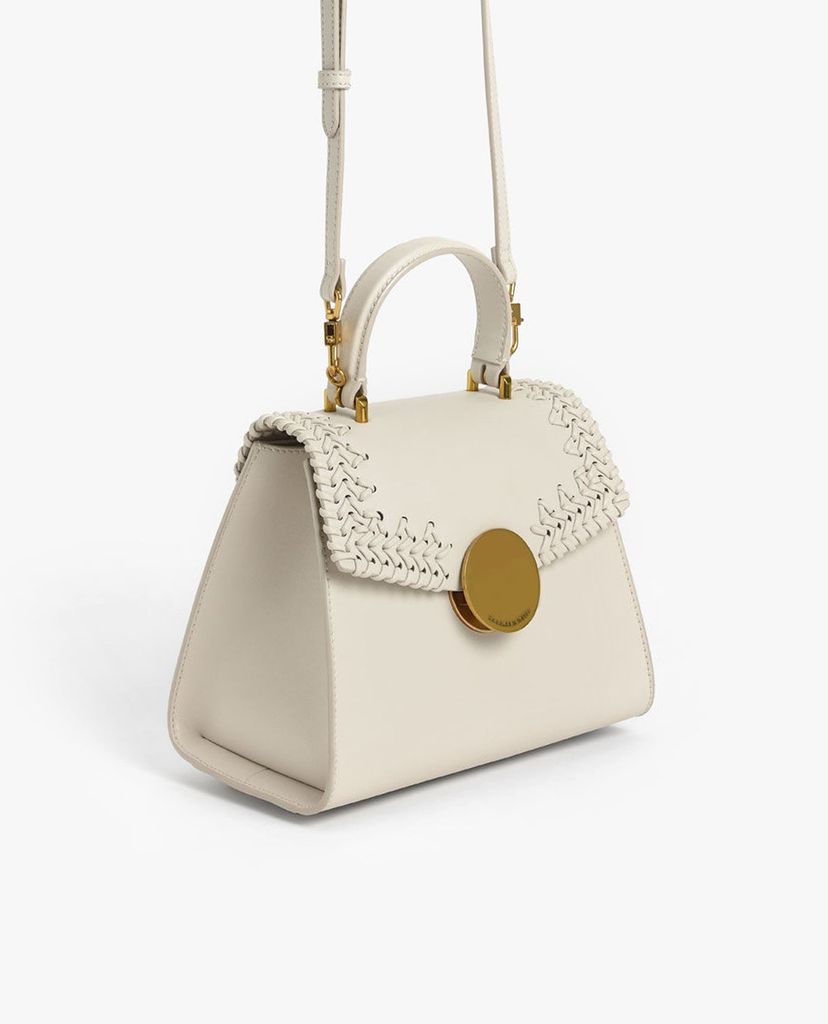 CHARLES & KEITH - Túi xách tay nữ hình thang Woven Top