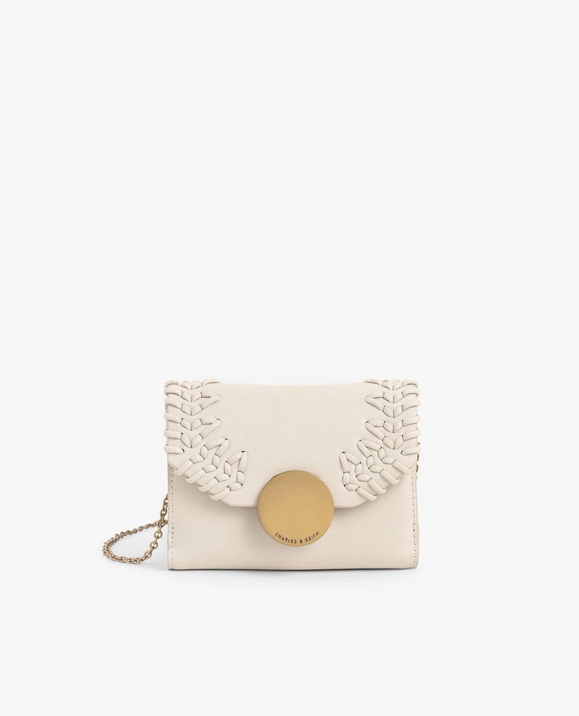 CHARLES & KEITH - Ví nữ mini dạng gập Stitch Trim