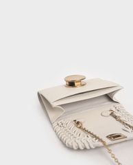 CHARLES & KEITH - Ví nữ mini dạng gập Stitch Trim