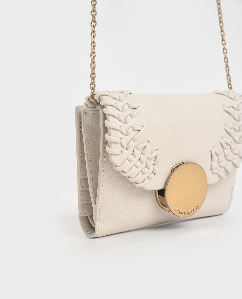 CHARLES & KEITH - Ví nữ mini dạng gập Stitch Trim