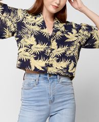 GIGI - Áo sơ mi nữ phom croptop hiện đại Lapel Collar