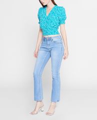 GIGI - Áo kiểu nữ ngắn tay cổ V Smocked Button