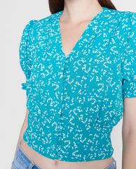 GIGI - Áo kiểu nữ ngắn tay cổ V Smocked Button