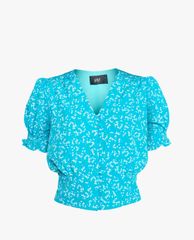 GIGI - Áo kiểu nữ ngắn tay cổ V Smocked Button