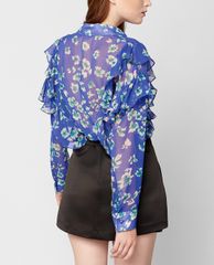 GIGI - Áo sơ mi nữ cổ bẻ tay dài phối họa tiết hoa thời trang