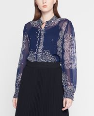 GIGI - Áo kiểu nữ cổ trụ tay dài Mandarin Collar