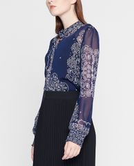 GIGI - Áo kiểu nữ cổ trụ tay dài Mandarin Collar