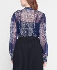 GIGI - Áo kiểu nữ cổ trụ tay dài Mandarin Collar