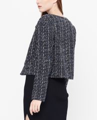 GIGI - Áo khoác nữ cổ tròn phối nút Boxy tweed