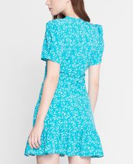 GIGI - Đầm mini cổ V tay ngắn Ruched Waist