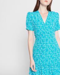 GIGI - Đầm mini cổ V tay ngắn Ruched Waist