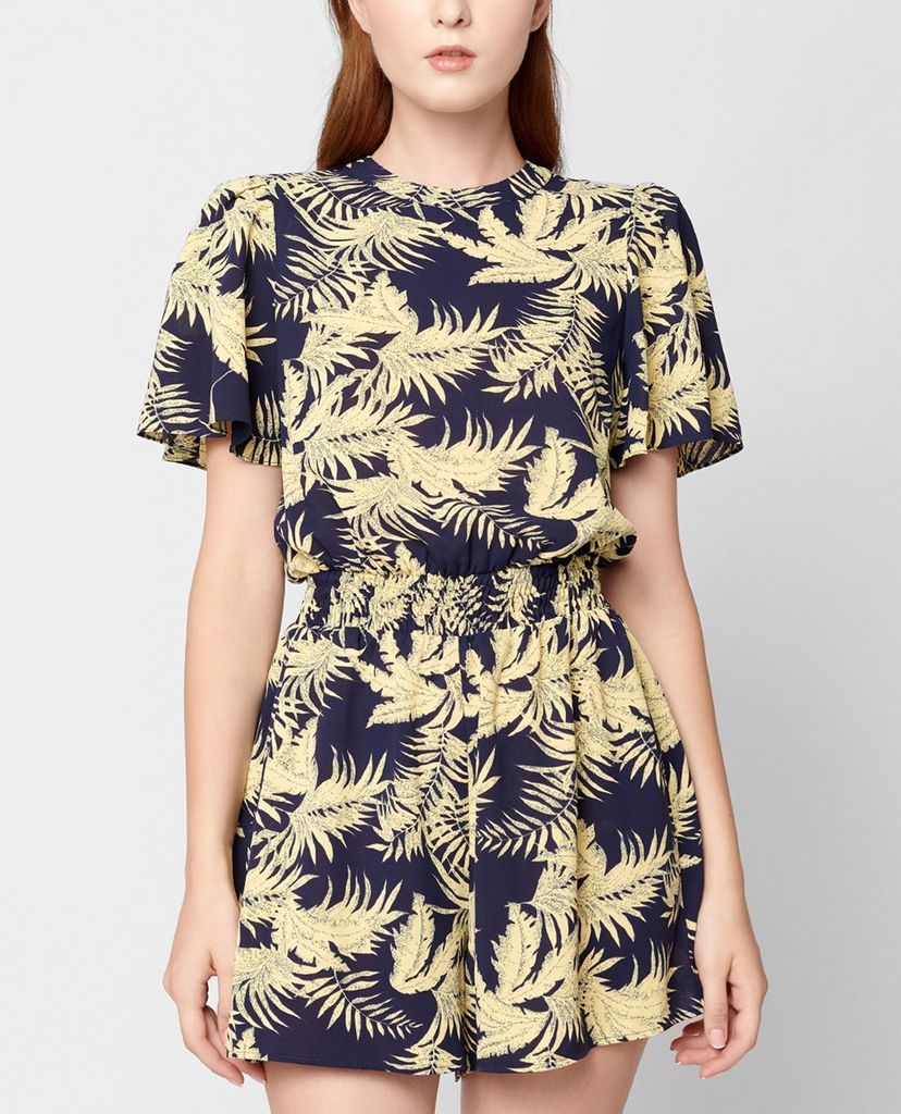 GIGI - Playsuits nữ ngắn tay khoét lưng hiện đại