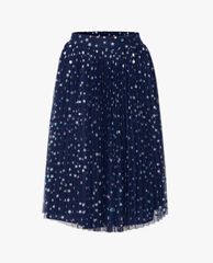 GIGI - Chân váy midi hai lớp xếp li Blue Star