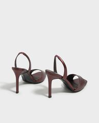 CHARLES & KEITH - Giày cao gót hở mũi Embellished Square Toe