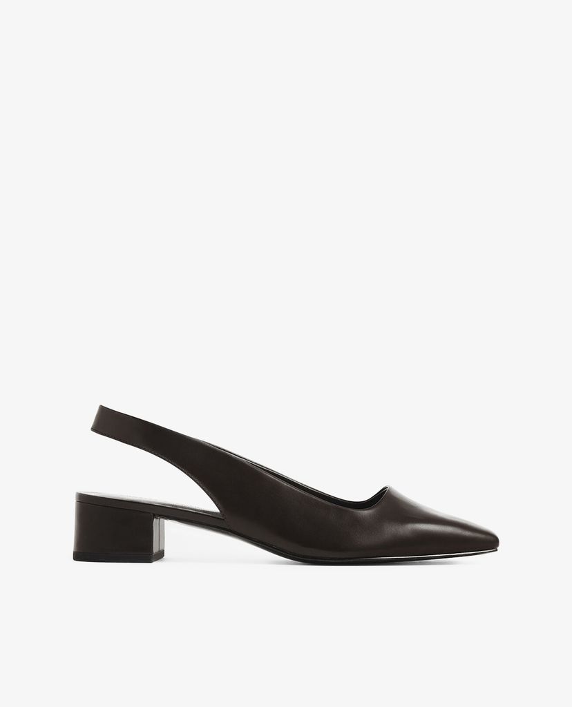CHARLES & KEITH - Giày đế bệt Square Toe Block Heel Slingback