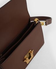 CHARLES & KEITH - Túi đeo vai phom chữ nhật Metallic Push Lock