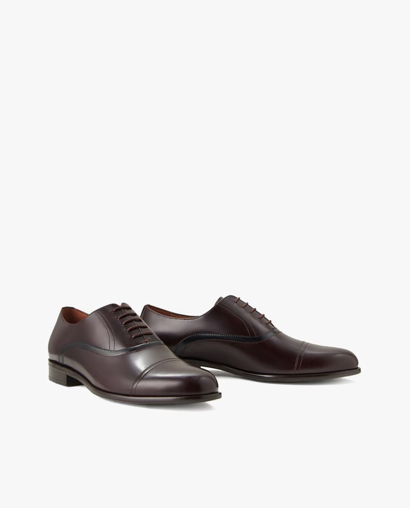 PEDRO - Giày tây nam mũi nhọn Textured Leather Cap Toe