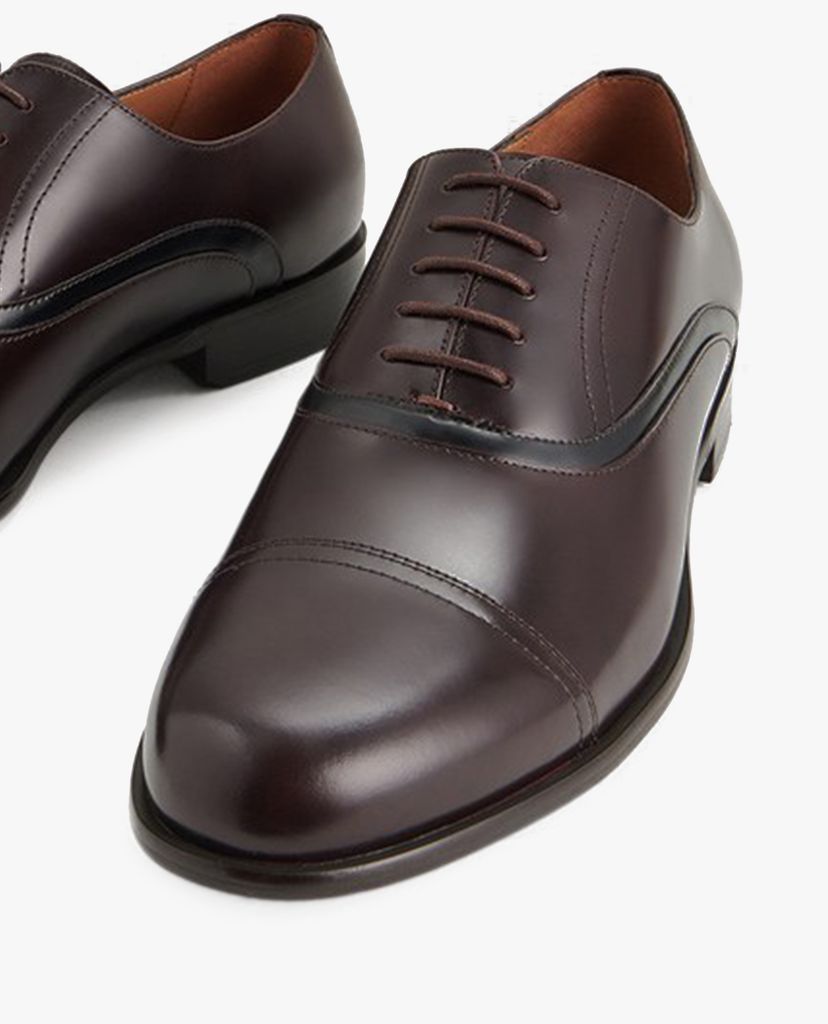 PEDRO - Giày tây nam mũi nhọn Textured Leather Cap Toe