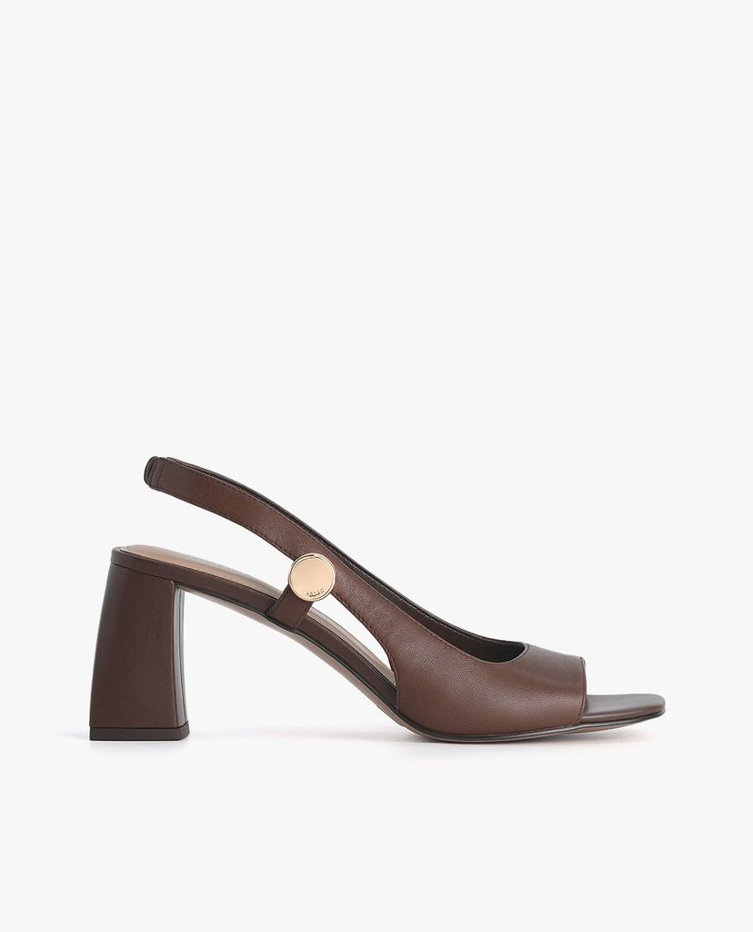 PEDRO - Giày cao gót đế vuông Leather Slingback