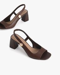 PEDRO - Giày cao gót đế vuông Leather Slingback
