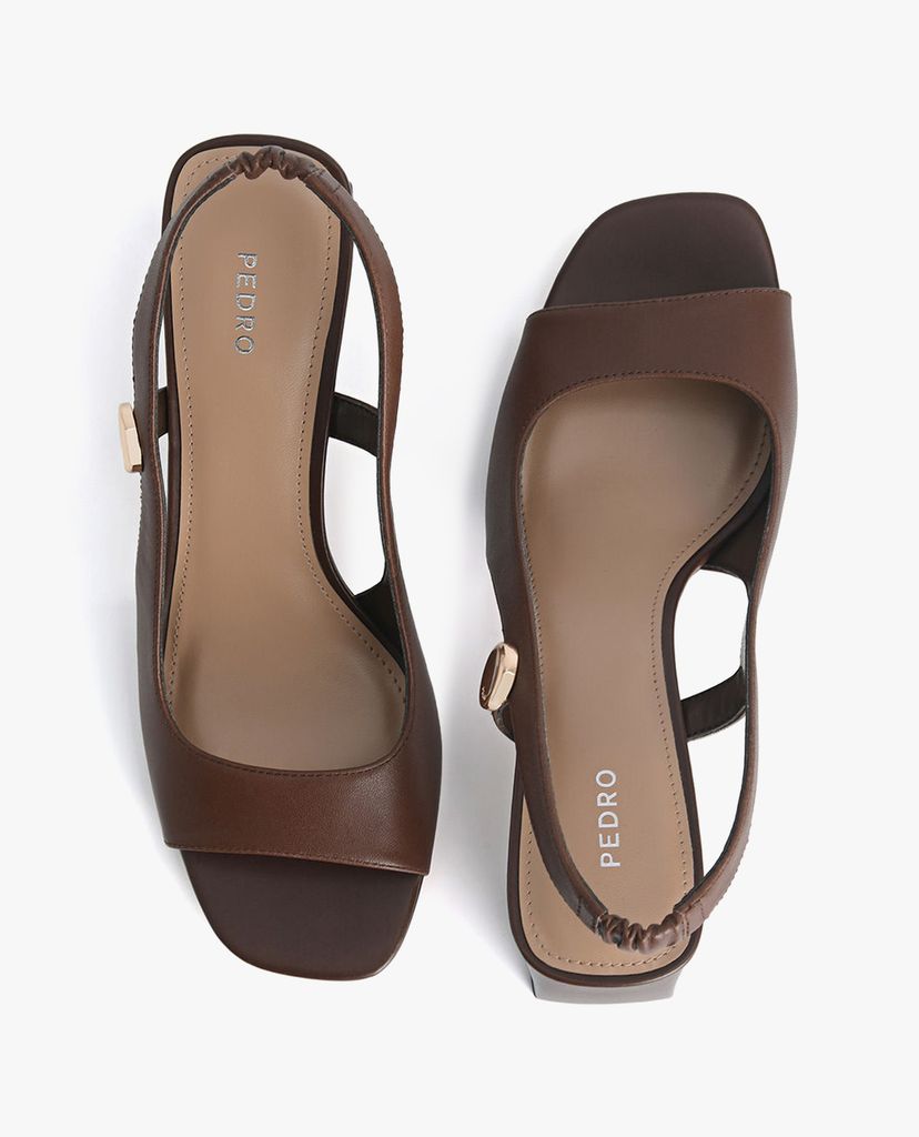 PEDRO - Giày cao gót đế vuông Leather Slingback