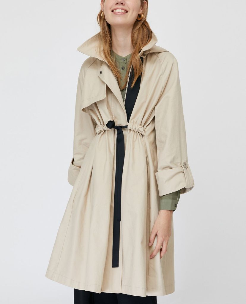 MAX&Co. - Áo măng tô nữ phối thắt lưng Cotton Twill