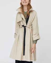 MAX&Co. - Áo măng tô nữ phối thắt lưng Cotton Twill
