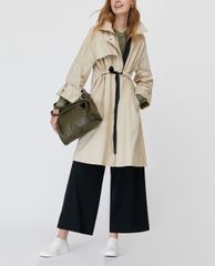 MAX&Co. - Áo măng tô nữ phối thắt lưng Cotton Twill