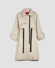 MAX&Co. - Áo măng tô nữ phối thắt lưng Cotton Twill