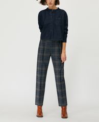 MAX&Co. - Áo sơ mi nữ cổ tròn tay dài Cropped Denim