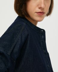MAX&Co. - Áo sơ mi nữ cổ tròn tay dài Cropped Denim