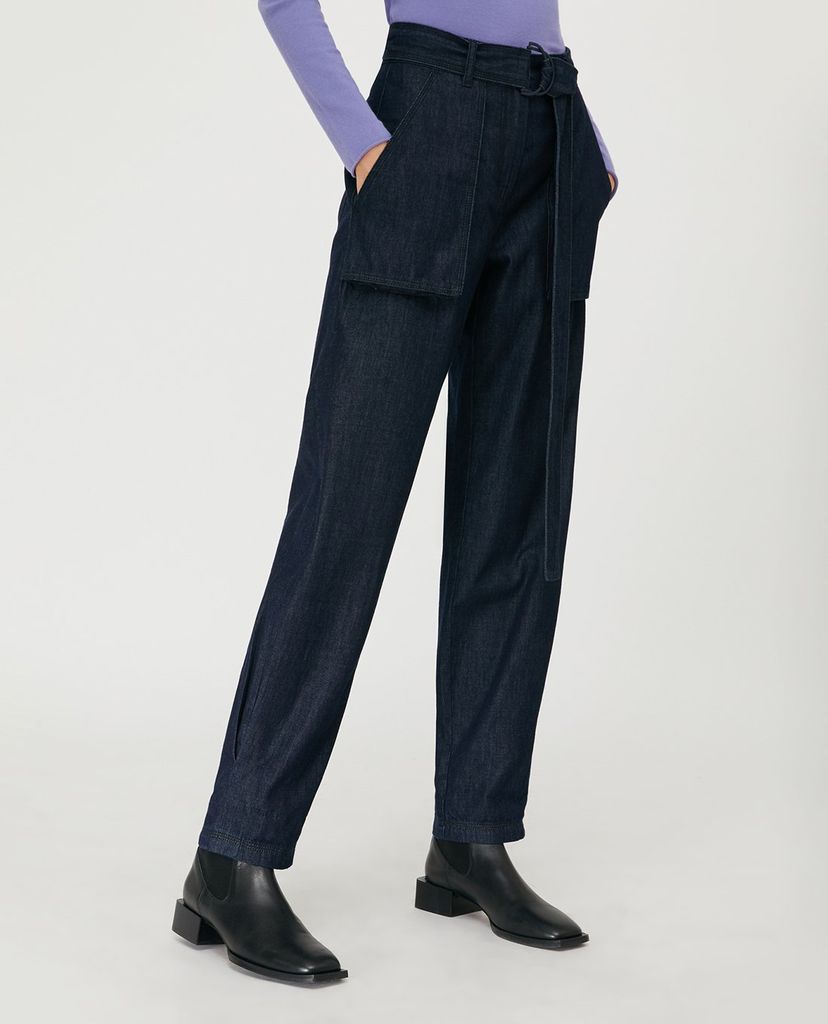 MAX&Co. Quần jeans nữ phối thắt lưng Parachute Cargo