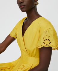 MAX&Co. - Đầm midi cổ V tay ngắn St Gallen Embroidered Cotton