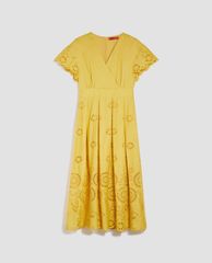 MAX&Co. - Đầm midi cổ V tay ngắn St Gallen Embroidered Cotton
