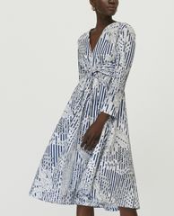 MAX&Co. - Đầm midi cổ V tay dài Cotton Poplin