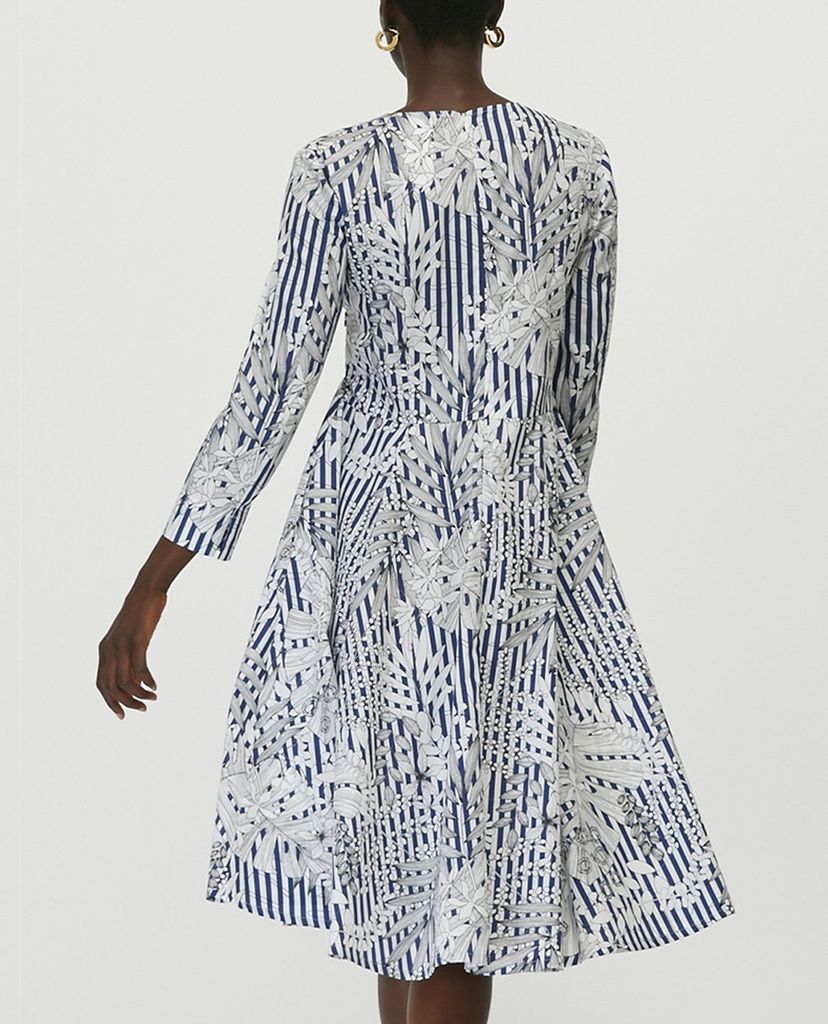 MAX&Co. - Đầm midi cổ V tay dài Cotton Poplin