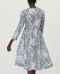 MAX&Co. - Đầm midi cổ V tay dài Cotton Poplin