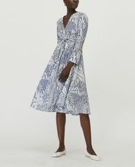 MAX&Co. - Đầm midi cổ V tay dài Cotton Poplin