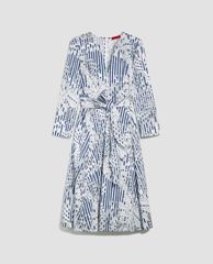 MAX&Co. - Đầm midi cổ V tay dài Cotton Poplin