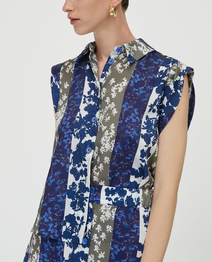 MAX&Co. - Đầm midi cổ bẻ sát nách Convertible Twill