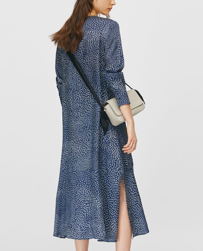 MAX&Co. - Đầm midi cổ bẻ tay dài Hammered Satin
