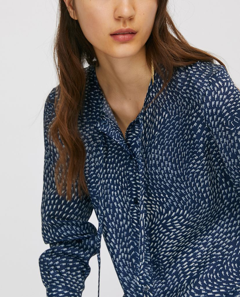 MAX&Co. - Đầm midi cổ bẻ tay dài Hammered Satin