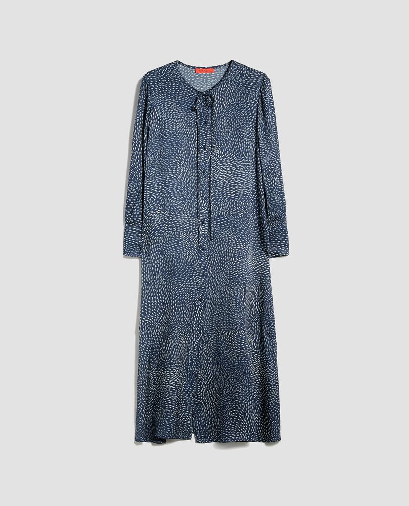 MAX&Co. - Đầm midi cổ bẻ tay dài Hammered Satin