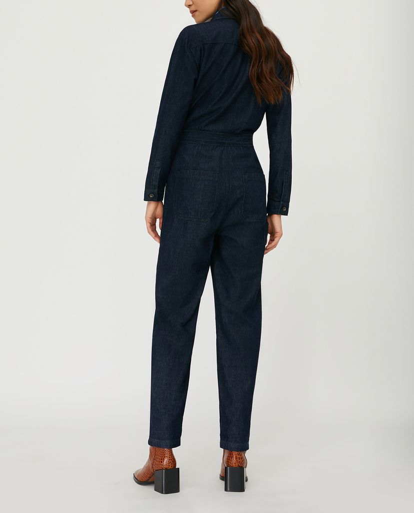 MAX&Co. - Jumpsuit nữ tay dài cổ bẻ Denim